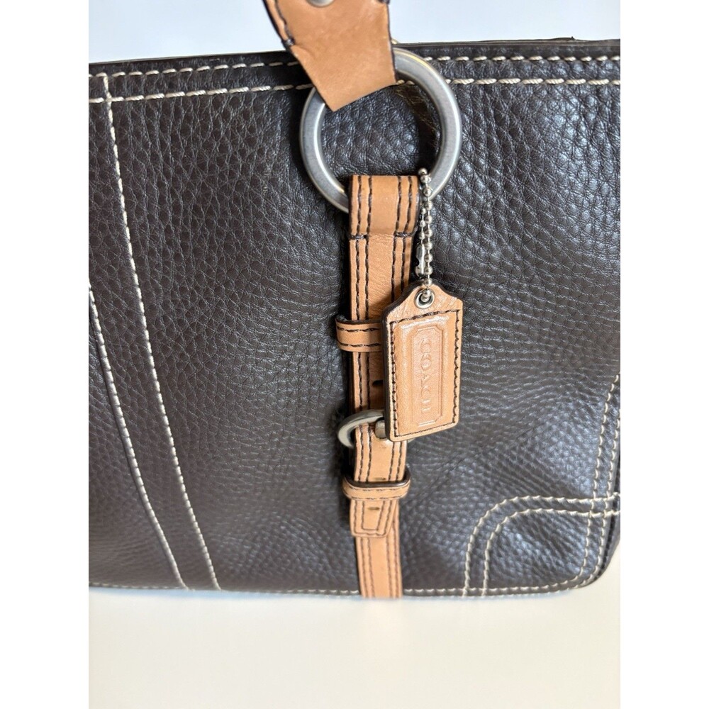 Coach Chelsea Bag Brown Pebbled Leather #F12339 Satchel Purse Tan Straps - Picture 11 of 12